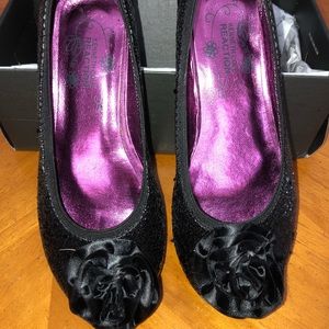 Kenneth Cole Reaction Girls Black Sequins Flats